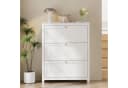 VOWNER Schuhschrank 3 Klappen 6 Fächer Weiß Bild 3