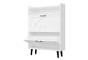 VOWNER Schuhschrank mit 2 Klappen, verstellbarem & abnehmbaren Regal, Holzbeinen, 75 x 24 x 113 cm, für Eingang/Flur Bild 4