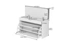 VOWNER Schuhschrank mit Klappen Weiß 3 Ebenen 81x31x55 cm Bild 1