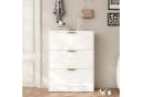 VOWNER Schuhschrank, 3 Klappen, 6 Fächer, verstellbare Ablage, 80 x 24 x 107 cm Bild 5