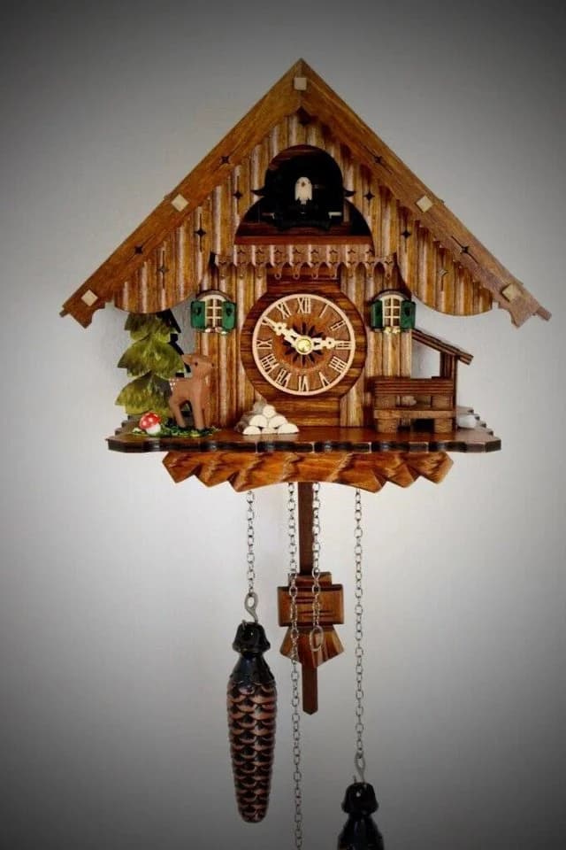 Clockvilla Hettich-Uhren Schwarzwälder Kuckucksuhr Braun Massivholz - Bild 3