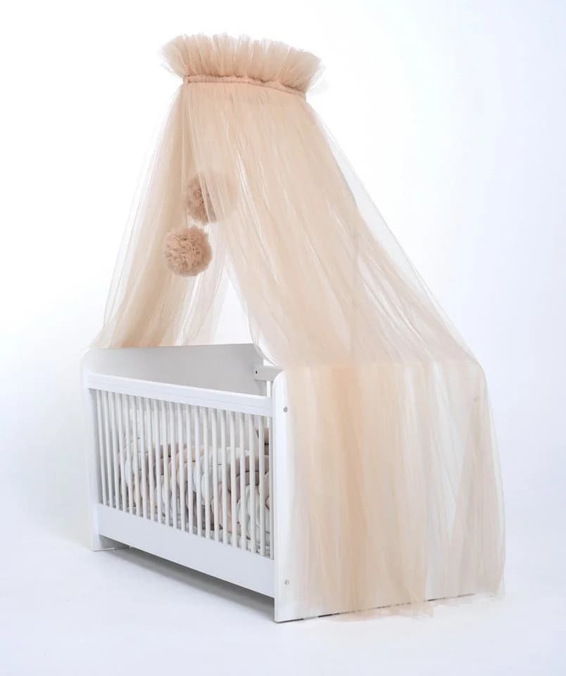 Baby Fancyroom Betthimmel Tüll 165cm mit 2 Bommeln - Bild 3
