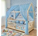 Baby Fancyroom Betthimmel Tüll für Montessori Hausbett Blau Bild 2