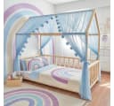 Baby Fancyroom Betthimmel Tüll Set mit Pomponkette Bild 3