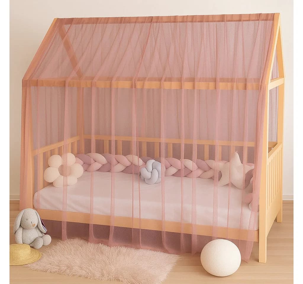 Baby Fancyroom Betthimmel Premium Tüll Rosa - Bild 1