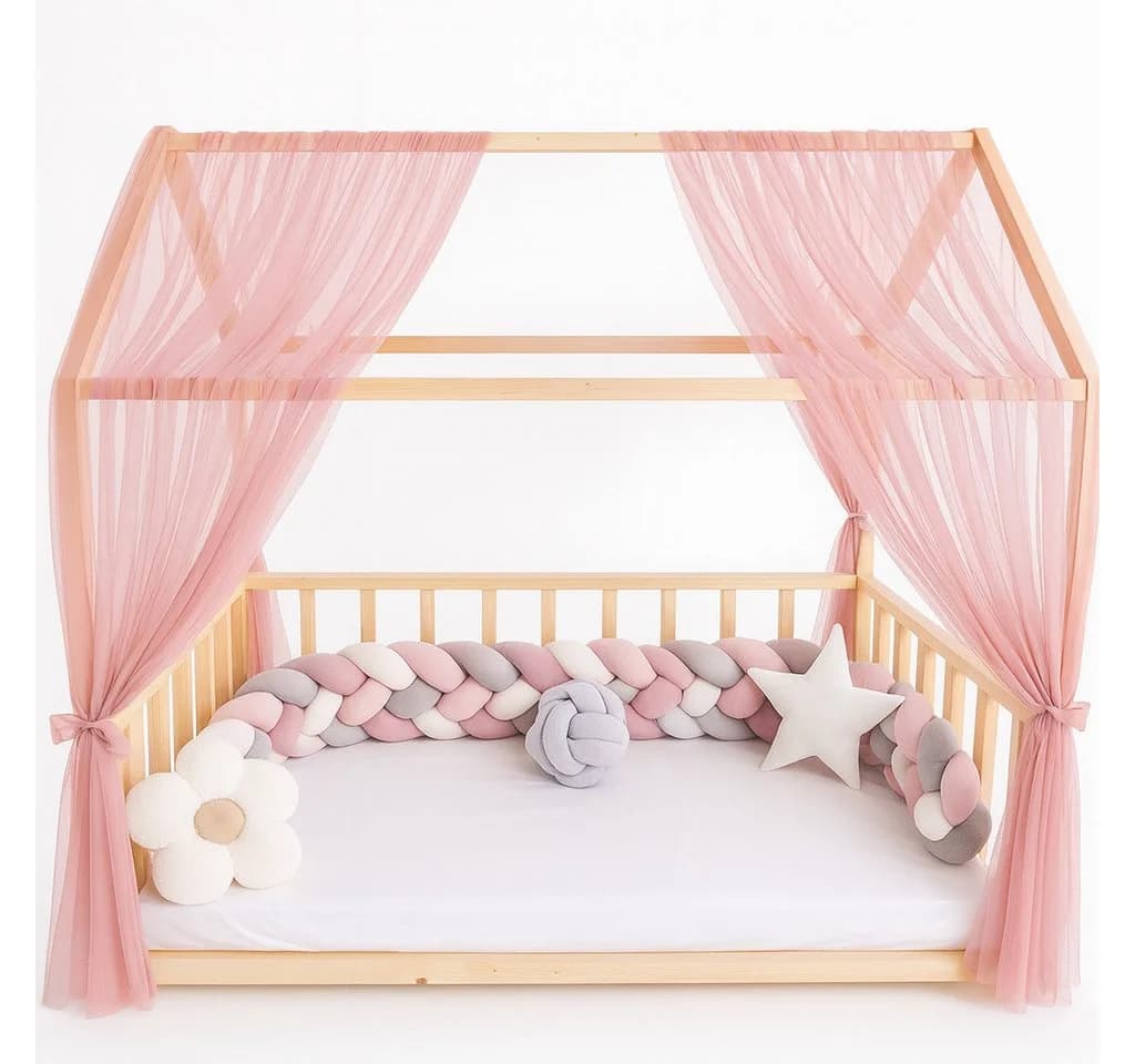 Baby Fancyroom Betthimmel Premium Tüll Rosa - Bild 3