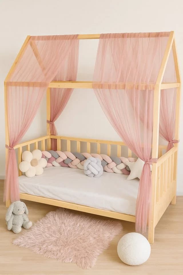 Baby Fancyroom Betthimmel Premium Tüll Rosa - Bild 4