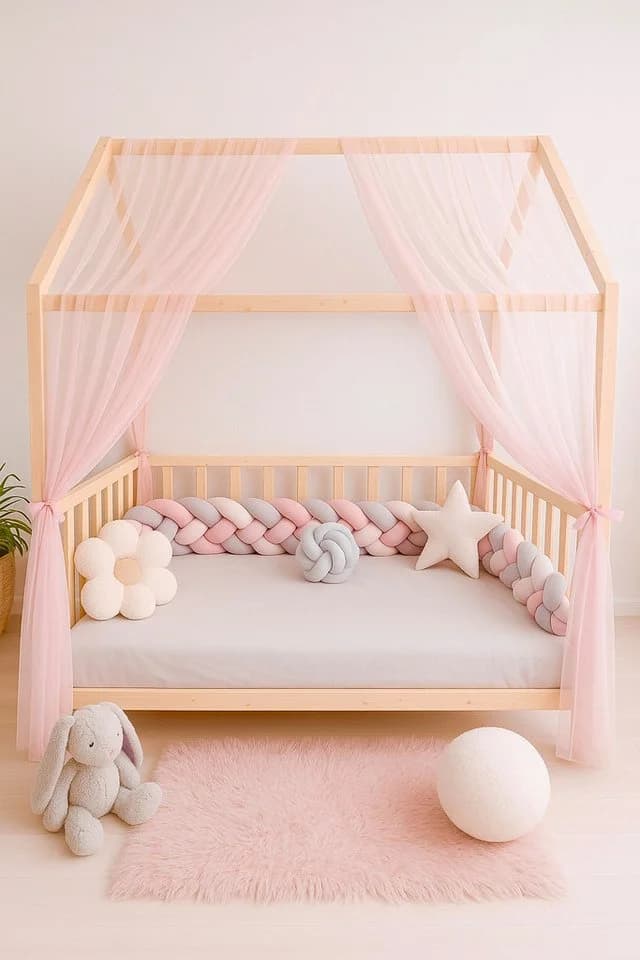 Baby Fancyroom Betthimmel Premium Tüll Rosa