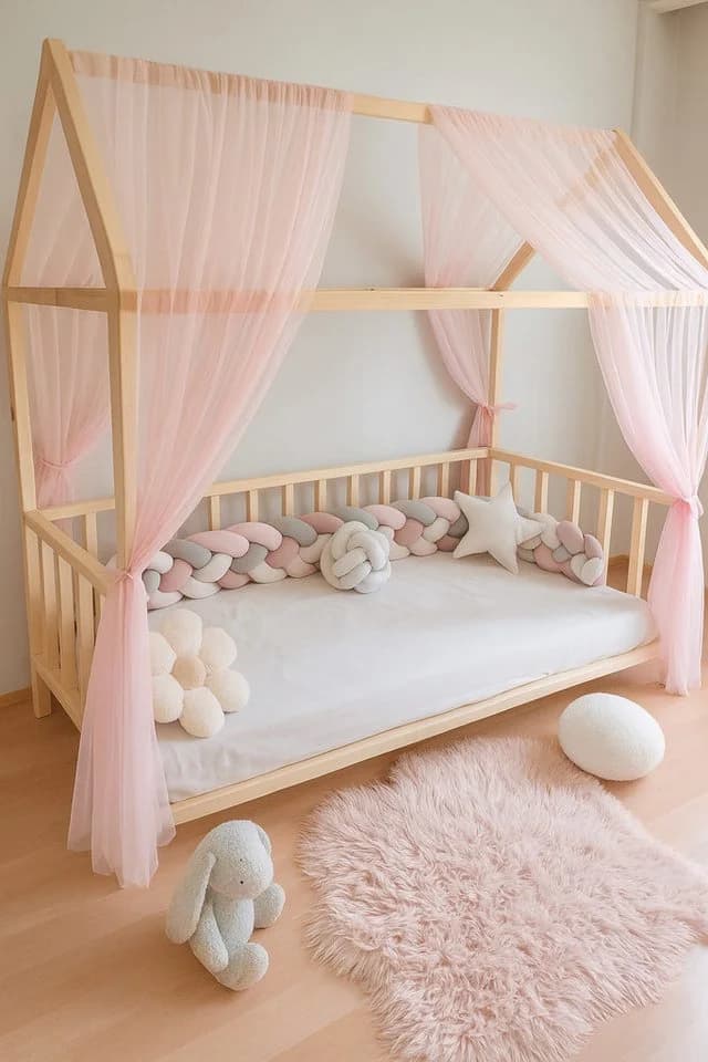 Baby Fancyroom Betthimmel Premium Tüll Rosa - Bild 3