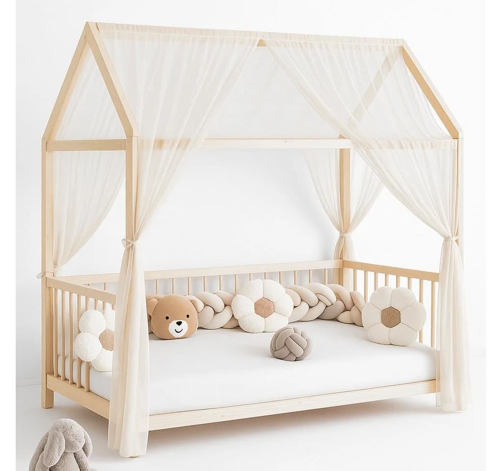 Baby Fancyroom Betthimmel Premium Tüll Hausbett Himmel Weiß
