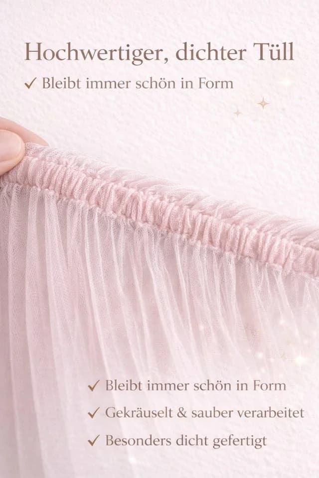 Baby Fancyroom Betthimmel Premium Hausbett Rosa Tüll - Bild 3
