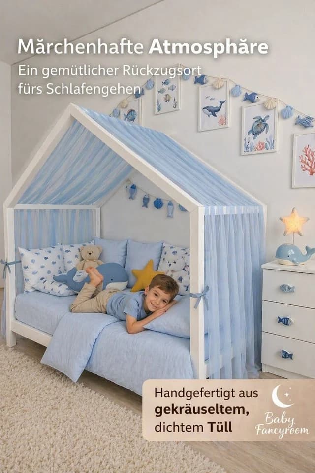 Baby Fancyroom Betthimmel Premium Hausbett Tüll Baldachin - Bild 3