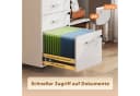DEVAISE Aktenschrank Rollcontainer 3 Schubladen Weiß Industrial-Look Bild 4