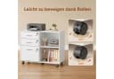 DEVAISE Aktenschrank Rollcontainer 3 Schubladen Weiß Industrial-Look Bild 5