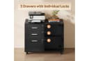DEVAISE Aktenschrank Rollcontainer Schwarz 3 Schubladen Bild 4