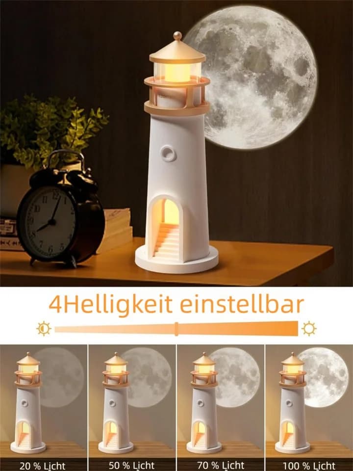 VEKROBOT Nachtlicht Leuchtturm Projektor Bluetooth Fernbedienung Weiss - Bild 3