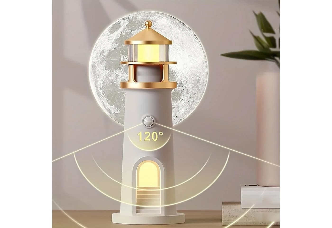 VEKROBOT Nachtlicht Leuchtturm Projektor Bluetooth Fernbedienung Weiss - Bild 5