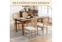 SeedWave Esszimmerstuhl 2er Set Beige Leinen Rattan Massivholz Bild 1