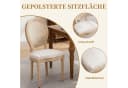 SeedWave Esszimmerstuhl 2er Set Beige Leinen Rattan Massivholz Bild 5