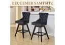 SeedWave Barhocker 2er Set Samt Drehstuhl Massivholzfüße Bild 1
