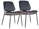 SeedWave Esszimmerstuhl 2er Set Schwarz PU-Leder Mid-Century Bild 2