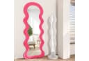CASSILANDO Ganzkörperspiegel Wellen-Design Rosa Holzrahmen Bild 2