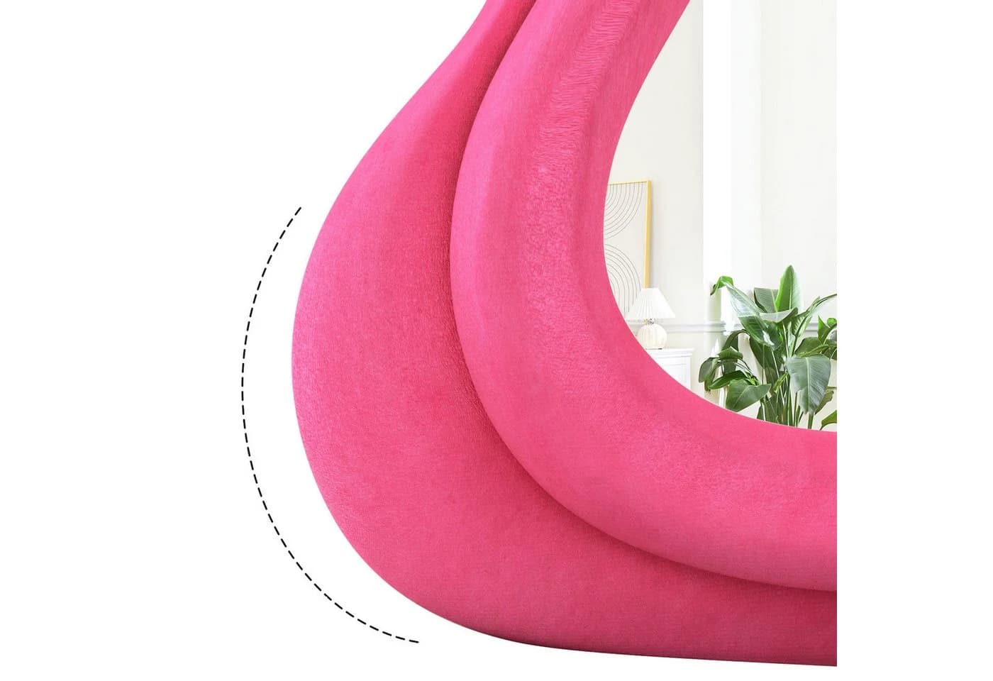 CASSILANDO Ganzkörperspiegel Wellen-Design Rosa Holzrahmen - Bild 3