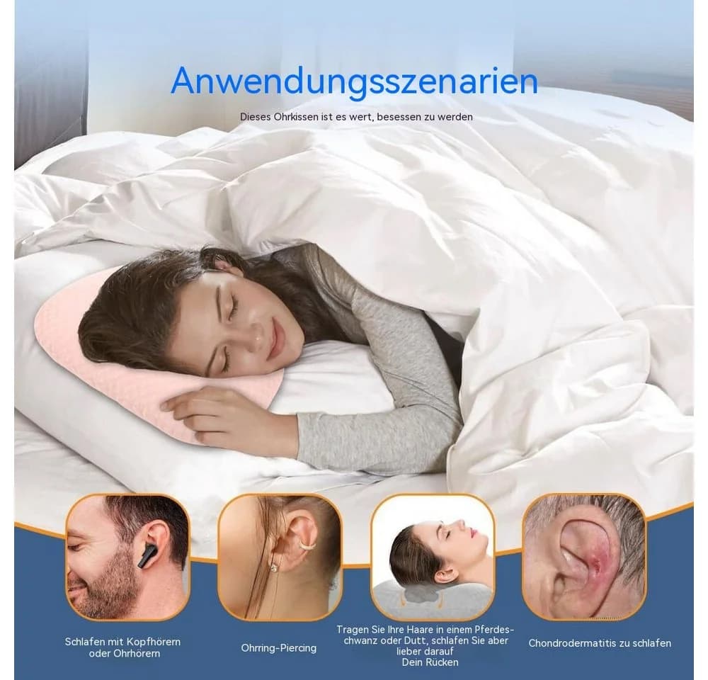 Blusmart Nackenstützkissen Ohrpiercing-Kissen mit Baumwollfüllung - Bild 3