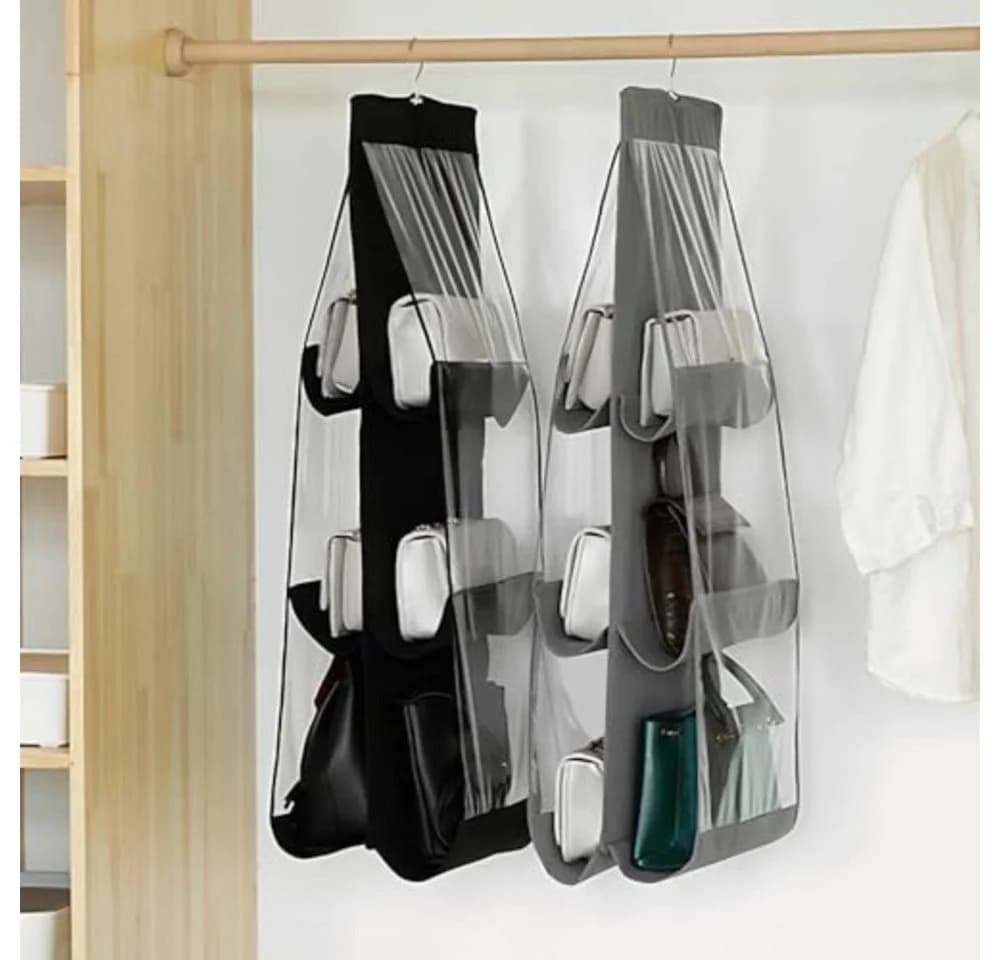 Blusmart Hängeregal Organizer Schwarz/Weiß/Grau mit 6 Fächern - Bild 4