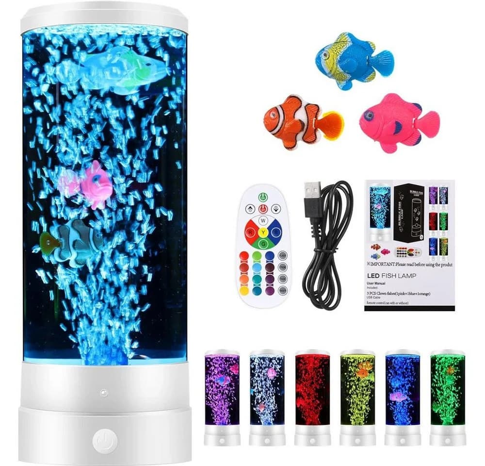 VIVIHEYDAY Lavalampe Aquarium Lampe mit Fernbedienung RGB-Licht - Bild 2
