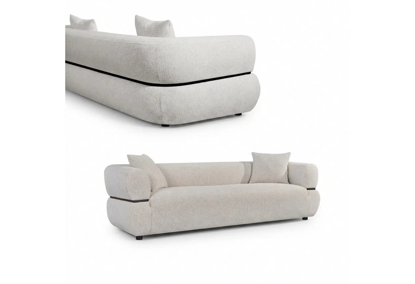 gowoll Sofa Polstergarnitur 3-2-1 Creme-Weiß mit Relaxfunktion - Bild 3