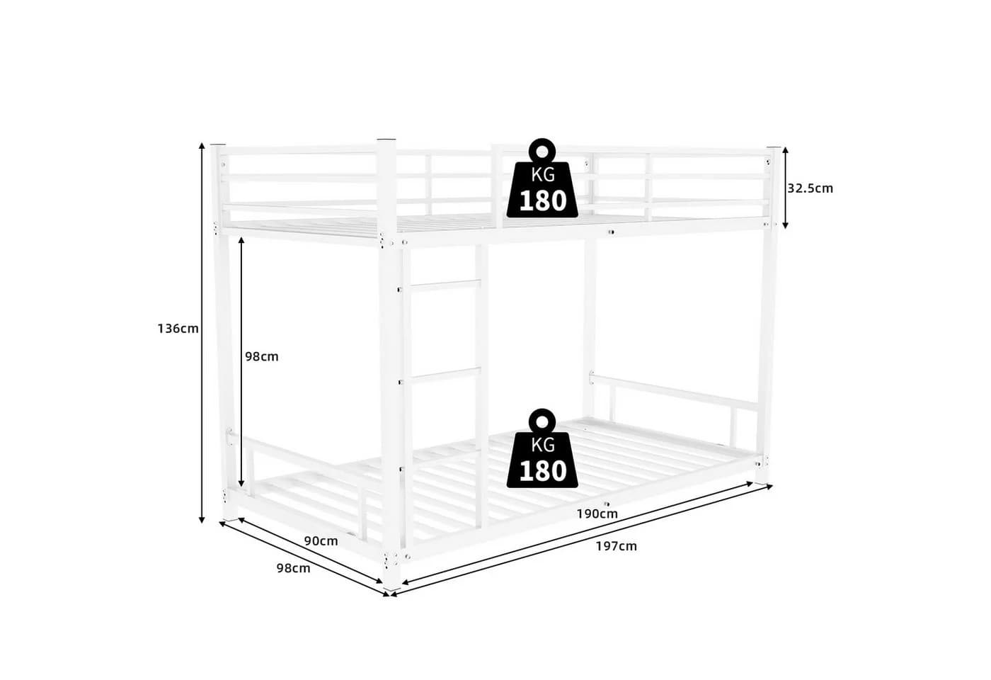 OYRREU Metall-Etagenbett 90x190 cm