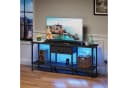 OYRREU TV-Schrank 120cm Schwarz LED-Beleuchtung Bild 4