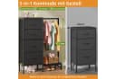 OYRREU Kinderkleiderschrank 3-in-1 Kommode mit Kleiderstange & Schuhregal Bild 3