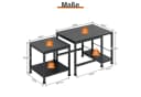 OYRREU Couchtisch stapelbarer Satztisch Set Schwarz Metall Bild 1
