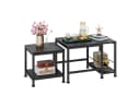 OYRREU Couchtisch stapelbarer Satztisch Set Schwarz Metall Bild 3