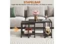 OYRREU Couchtisch stapelbarer Satztisch Set Schwarz Metall Bild 5