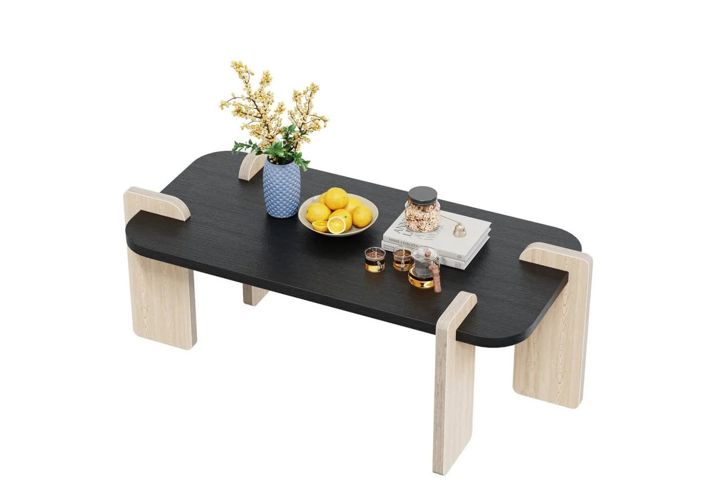 OYRREU Couchtisch Holz-Optik Schwarz Schlitz-Zapfen-Verbindung - Bild 3