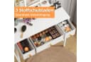 OYRREU Schminktisch Weiß mit 3-fach Spiegel Beleuchtung Bild 5