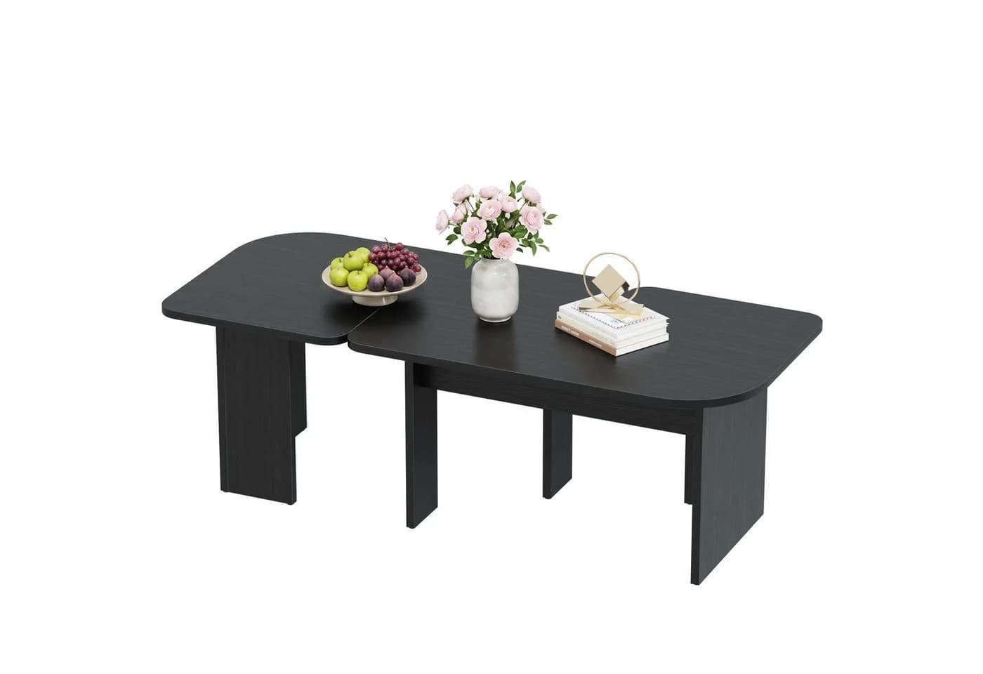 OYRREU Modulares Couchtisch-Set 2-tlg. Schwarz Holzoptik - Bild 3