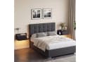OYRREU Wand-Nachttisch 2er-Set mit LED & Schublade Schwarz Bild 2