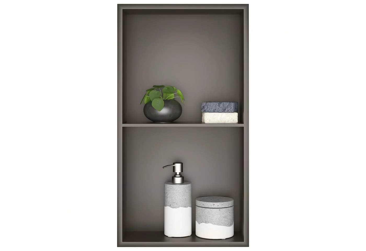 SaniteModar Duschnische Edelstahl Grau Schwarz Silber 60x30x10 cm - Bild 2
