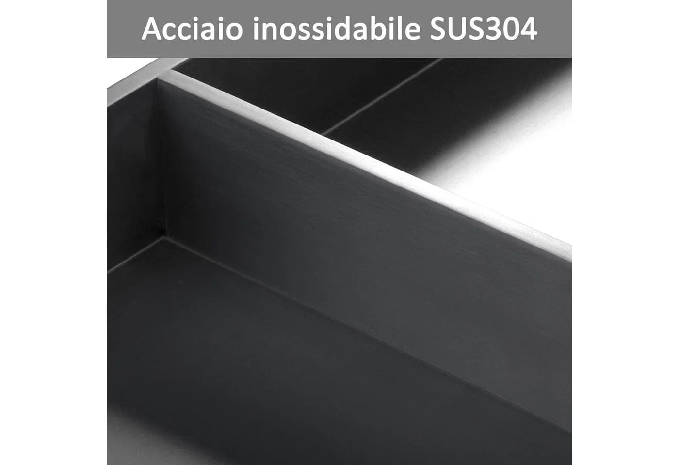 SaniteModar Duschnische Edelstahl Grau Schwarz Silber 60x30x10 cm - Bild 4