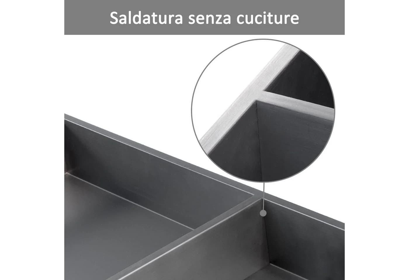 SaniteModar Duschnische Edelstahl Grau Schwarz Silber 60x30x10 cm - Bild 5