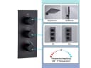 SaniteModar Thermostatisches Duschsystem Schwarz mit Kopfbrause Bild 5