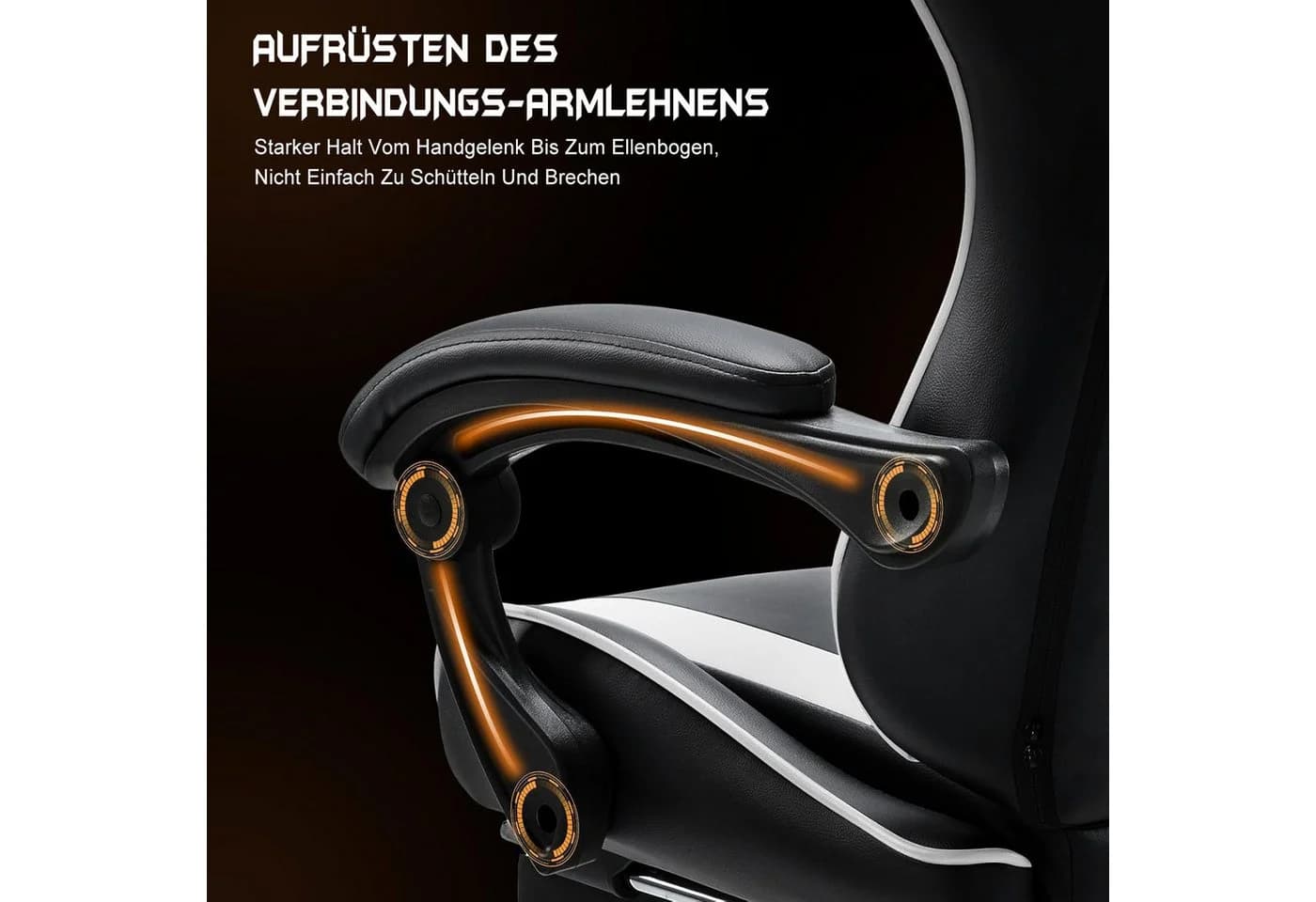 DUMOS Gaming-Stuhl Ergonomischer Bürostuhl mit Fußstütze und Kunstleder - Bild 5
