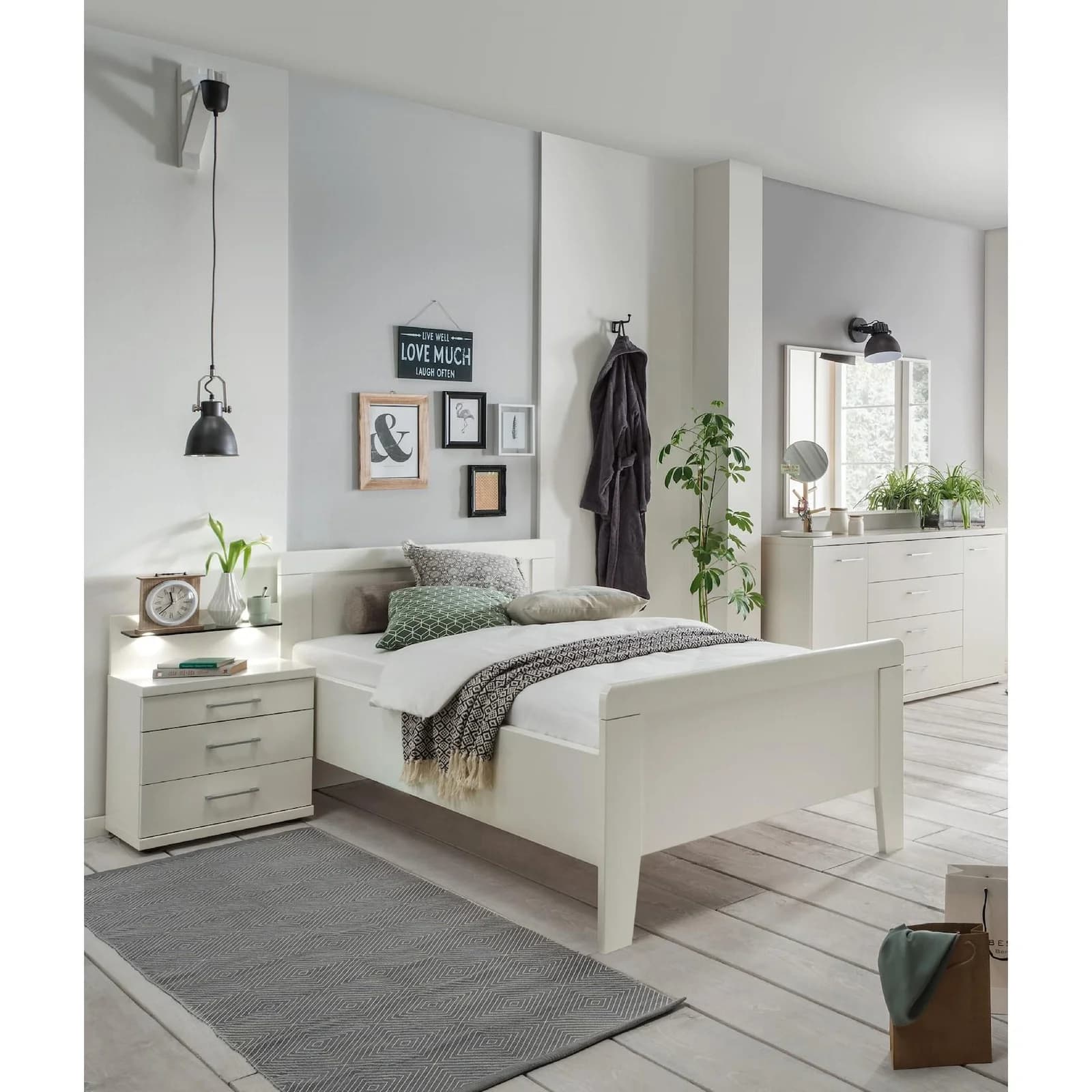 Vaja Möbel Einzelbett Bern Alpinweiß Dekor Modernes Komfortbett