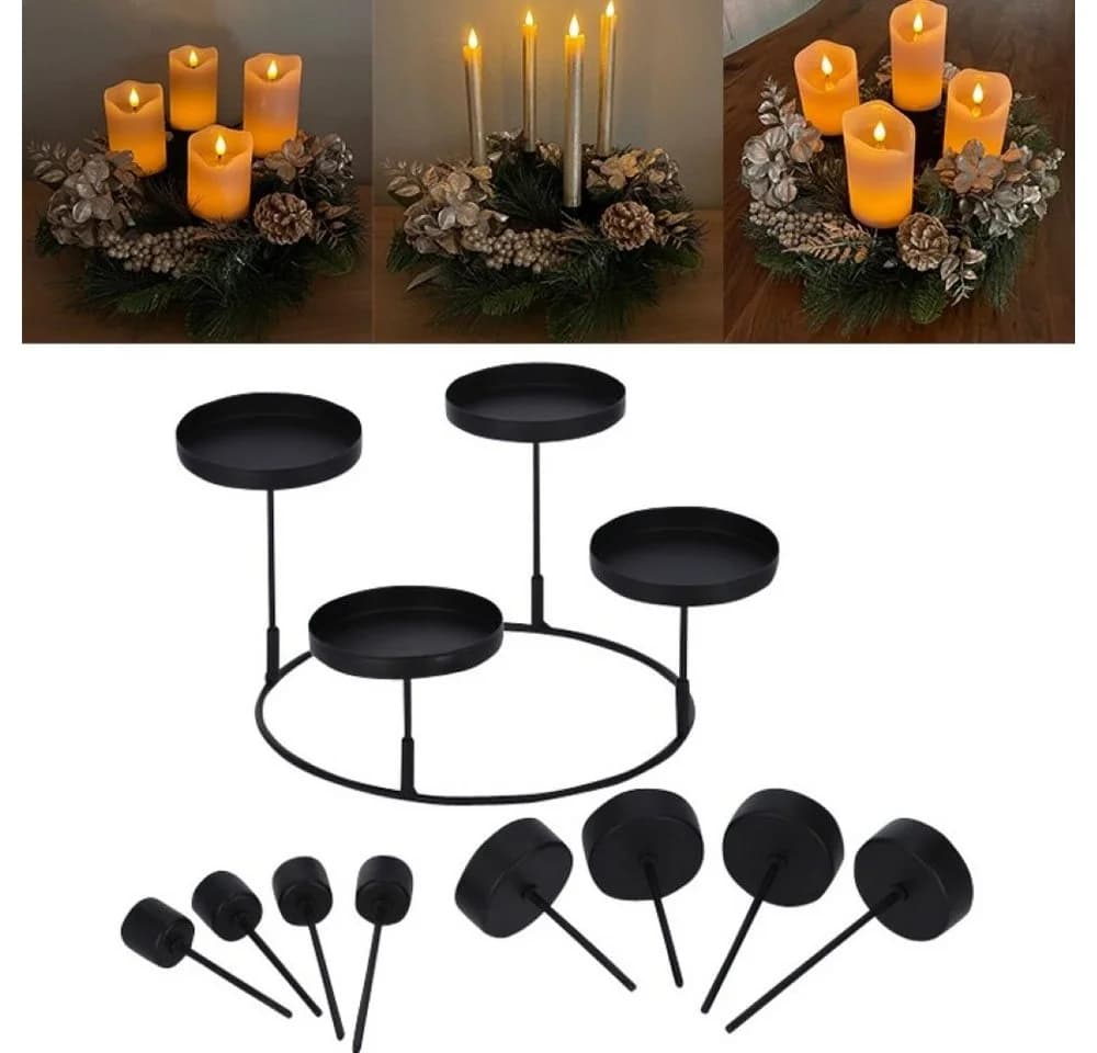 Online-Fuchs Kerzenständer 3 in 1 Metall Schwarz 20 cm - Bild 2