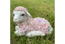 Online-Fuchs Gartenfigur Liegendes Schaf mit Blumen Bild 2