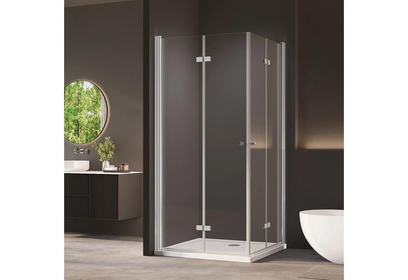 AmuseVera Eckdusche 70x70 cm Faltbar Duschabtrennung Chrome - Bild 2